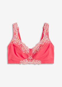 Soutien-gorge grand maintien sans armatures avec bretelles rembourrées en fuchsia, Taille 105E, Couleur/Motif: rose paradis à fleurs, bonprix
