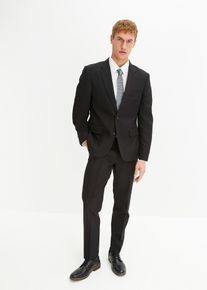 Anzug (4-tlg.Set) mit Hemd und Krawatte Slim Fit in schwarz, Gr&ouml;sse 66, bonprix