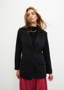 Longblazer aus Baumwoll-Jersey in schwarz, Gr&ouml;sse 38, 100% Baumwolle, bonprix