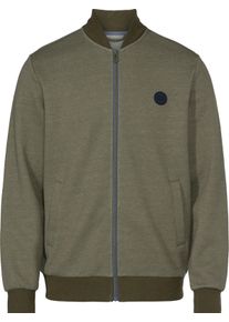 Marco Donati Herren Sweatjacke in diagonal gerippter Struktur khaki-meliert