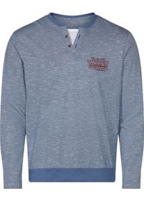 Catamaran Herren Langarmshirt in 2-in-1-Optik jeansblau-meliert