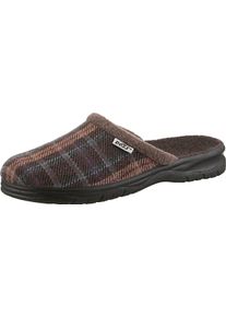 Herren Pantoffel braun-kariert