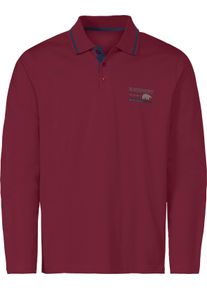 Catamaran Herren Langarm-Poloshirt aus Baumwolle dunkelrot