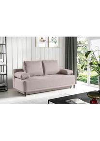 WERK2 Schlafsofa »Street«, 2-Sitzer Sofa und Schlafcouch mit Federkern & Bettkasten beige