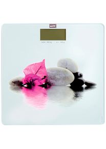 MSV Personenwaage »BORNEO«, hochwertige Personenwaage aus Hartglas rosa