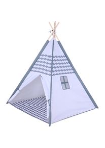 KNORRTOYS&reg; Spielzelt &raquo;Tipi Zickzack&laquo;, mit Zeltstangen aus Holz grau grau/wei&szlig;