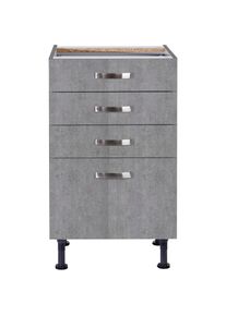 Optifit Unterschrank »Cara«, Breite 50 cm, mit Vollauszügen und Soft-Close-Funktion grau beton/beton