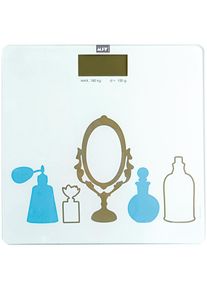 MSV Personenwaage »PARFUM«, hochwertige Personenwaage aus Hartglas blau