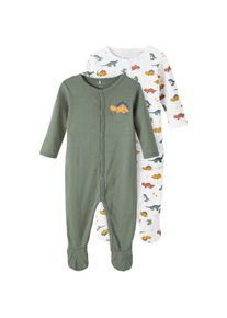 name it Schlafoverall »NBMNIGHTSUIT 2P W/F LAUREL DINO«, (Packung, 2 tlg.) bunt 50 N-Gr weiß bunt khaki 2er Pack Schlafoveralls von name it für Jungen