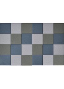 Akustik-Wandfliese, HxB 300 x 300 mm, je 8 x blau, hellgrau, dunkelgrau, VE 24 Stk eurokraft basic