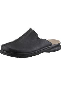 Herren Pantoffel aus Leder-Imitat schwarz