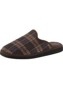 Herren Pantoffel ungef&uuml;ttert und leicht braun-kariert