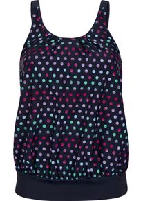 feel good Damen Oversized-Tankini-Top marine-magenta-bedruckt