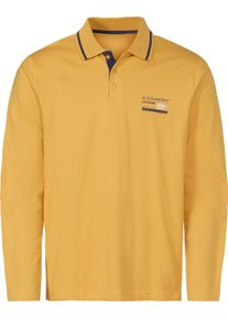 Catamaran Herren Langarm-Poloshirt aus Baumwolle ocker