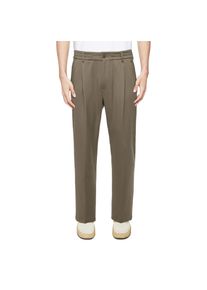 Drykorn CHASY-RGLR Casual Hose mit Bundfalte in schwerem Satin in grün, Größe 29x32