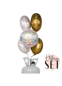 Willkommen Ballonbouquet-Set mit Heliumbehälter