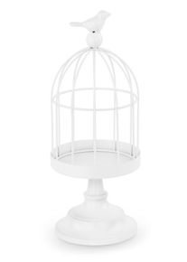 partydeco Dekorativer Vogelkäfig Weiß 27,5cm