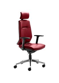 mayer Sitzm&ouml;bel MAYER SITZM&Ouml;BEL Chefsessel &raquo;Drehstuhl myCONTRACT LINE&laquo;, Echtleder, R&uuml;ckenh&ouml;he 7-fach verstellbar, verstellbare Kopfst&uuml;tze rot weinrot