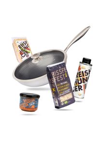Korea Wok Set (6-teilig) | Premium Edelstahl Wok mit Grundzutaten | Koreanisch kochen