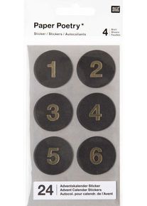 Rico Design 24 adesivi con numeri del calendario dell'avvento neri