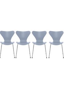 Siebener / Serie Stuhl 3107 Esche 4-er Set Fritz Hansen Lavender blue
