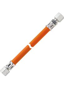 GOK Mitteldruckschlauchleitung Gas &Uuml;berwurfmutter G 1/4 LH-&Uuml;M auf RVS 10 750 mm - Gas-Verl&auml;ngerungsschl&auml;uche