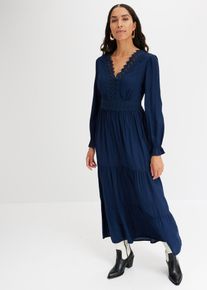 Maxikleid aus reiner Viskose in blau, Grösse 38, bonprix