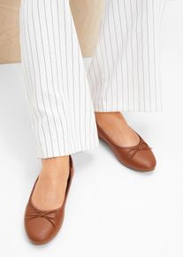 Ballerinas mit Schleife in braun, Grösse 36, bonprix
