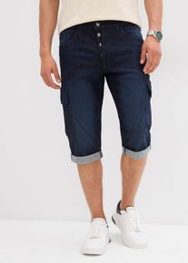 Stretch-Jeans-Cargobermuda Regular Fit in blau, Gr&ouml;sse 38, 98% Baumwolle, bonprix