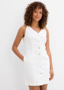 Jeanskleid in weiss, Gr&ouml;sse 52, aus &uuml;ber 80% Baumwolle, bonprix