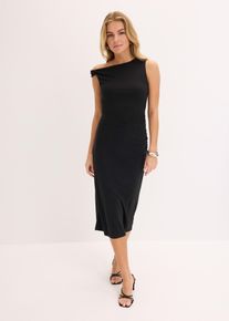 One-Shoulder-Kleid mit figurbetonter Passform in schwarz, Grösse 44/46 (L), bonprix