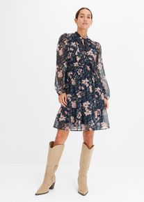 Chiffonkleid in blau, Gr&ouml;sse 40, bonprix