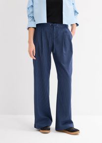 Bundfaltenhose mit Nadelstreifen in blau, Grösse 38, bonprix
