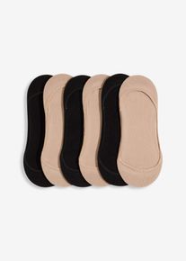Füßlinge mit Bio-Baumwolle mit Silikonstreifen Ballerina Fit (6er Pack) in schwarz, Grösse 35-38, bonprix