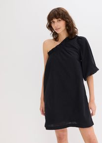 One-Shoulder-Kleid aus Baumwolle in schwarz, Gr&ouml;sse 36, 100% Baumwolle, bonprix