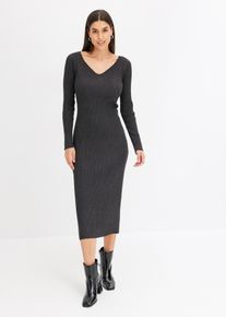 Strickkleid Ripp-Strick in grau, Grösse 40/42 (M), bonprix