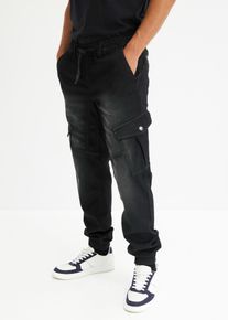 Regular Fit Jeans-Jogger mit Komfortbund Straight in schwarz, Gr&ouml;sse 60, bonprix