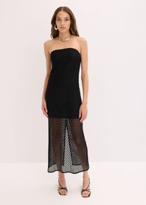 Off-Shoulder-Kleid mit Spitze in schwarz, Grösse 36/38 (S), bonprix