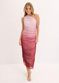 One-Shoulder-Kleid mit Mesheinsatz in rot, Grösse 32/34 (XS), bonprix
