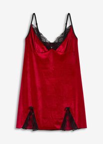Samtkleid in rot, Grösse 56/58 (3XL), bonprix