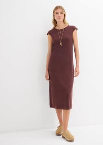 Midikleid in Strickoptik in braun, Gr&ouml;sse 44/46 (L), bonprix