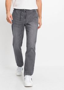 Leichte Regular Fit Stretch-Schlupfjeans mit Komfortbund Straight in grau, Grösse 54, aus über 80% Baumwolle, bonprix