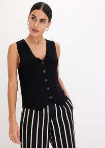 Strick-Weste in schwarz, Grösse 52/54 (XXL), bonprix