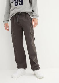 Loose Fit Cargo-Schlupfhose aus reiner Baumwolle Straight in grau, Gr&ouml;sse 158, 100% Baumwolle, bonprix