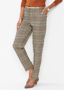 Stretch-Hose mit Karomuster in braun, Gr&ouml;sse 48, bonprix