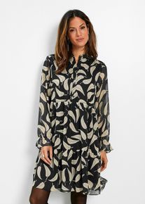 Chiffon Kleid in schwarz, Grösse 50, bonprix