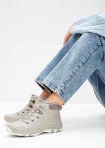 Gef&uuml;tterte Schn&uuml;rboots in grau, Gr&ouml;sse 41, bonprix