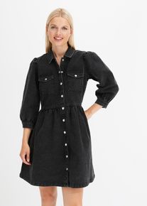 Jeanskleid in schwarz, Grösse 48, aus über 80% Baumwolle, bonprix