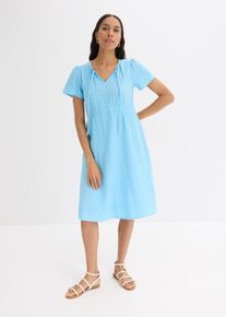 Tunika-Kleid aus Musselin in blau, Gr&ouml;sse 48, 100% Baumwolle, bonprix