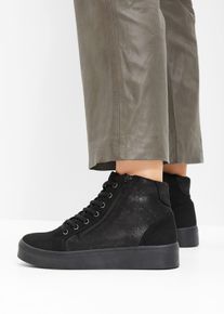 High-Top-Sneaker mit floralem Muster in schwarz, Gr&ouml;sse 36, bonprix